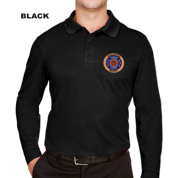 Devon & Jones CrownLux Performance Plaited Long Sleeve Polo